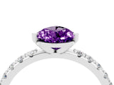White gold Pear Cut Amethyst Solitaire Pavé Band with Four-Prong Setting_4
