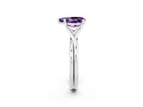 White gold Pear Cut Amethyst Solitaire Twist Band Prong Setting Ring_38