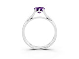 White gold Pear Cut Amethyst Solitaire Twist Band Prong Setting Ring_39