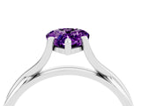 White gold Pear Cut Amethyst Solitaire Twist Band Prong Setting Ring_40