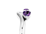 White gold Pear Cut Amethyst Two-Stone Open Band Ring with Prong Setting_11