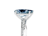 White gold Pear Cut Aquamarine Engagement Ring with Side Stone Accents and Four-Prong Setting_101