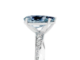White gold Pear Cut Aquamarine Engagement Ring with Side Stone Accents and Four-Prong Setting_32