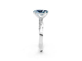 White gold Pear Cut Aquamarine Engagement Ring with Side Stone Accents and Four-Prong Setting_38