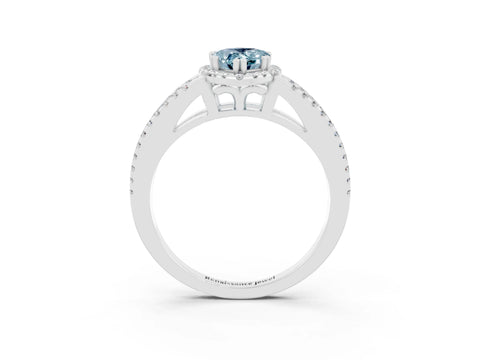 White gold Pear Cut Aquamarine Halo Split Shank Engagement Ring_15