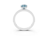 White gold Pear Cut Aquamarine Milgrain Pavé Engagement Ring with Four-Prong Setting_3