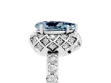 White gold Pear Cut Aquamarine Scalloped Halo Engagement Ring with Round Shared Prong Band_29