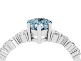 White gold Pear Cut Aquamarine Scattered Round Accent Ring with Prong Setting_28
