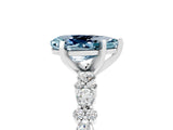 White gold Pear Cut Aquamarine Side Stone Solitaire Ring with Round  and Four-Prong Setting_41