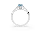White gold Pear Cut Aquamarine Solitaire Celtic Knot Ring with Four-Prong Setting_15
