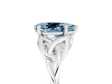 White gold Pear Cut Aquamarine Solitaire Celtic Knot Ring with Four-Prong Setting_17