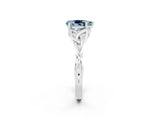White gold Pear Cut Aquamarine Solitaire Engagement Ring with Celtic Knot Band and Four-Prong Setting_2