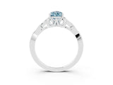 White gold Pear Cut Aquamarine Solitaire Engagement Ring with Celtic Knot Band and Four-Prong Setting_3