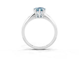 White gold Pear Cut Aquamarine Solitaire Engagement Ring with Classic Band and Four-Prong Setting_39