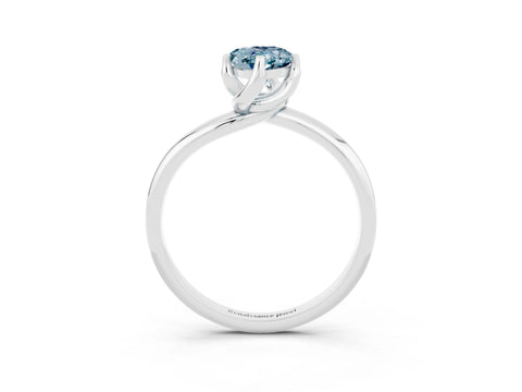 White gold Pear Cut Aquamarine Solitaire Engagement Ring with Four-Prong Setting and Classic Band_15