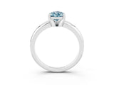 White gold Pear Cut Aquamarine Solitaire Engagement Ring with Round Band and Four-Prong Setting_26