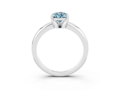 White gold Pear Cut Aquamarine Solitaire Engagement Ring with Round Band and Four-Prong Setting_26