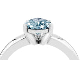 White gold Pear Cut Aquamarine Solitaire Engagement Ring with Round Band and Four-Prong Setting_28