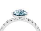 White gold Pear Cut Aquamarine Solitaire Pavé Band with Four-Prong Setting_4