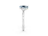 White gold Pear Cut Aquamarine Solitaire Ring with Thin Band and Four-Prong Setting_14