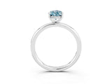 White gold Pear Cut Aquamarine Solitaire Ring with Thin Band and Four-Prong Setting_15