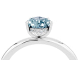 White gold Pear Cut Aquamarine Solitaire Ring with Thin Band and Four-Prong Setting_16