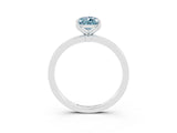 White gold Pear Cut Aquamarine Solitaire Ring with Thin Band and Prong Setting_15