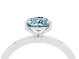 White gold Pear Cut Aquamarine Solitaire Ring with Thin Band and Prong Setting_16