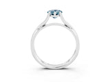 White gold Pear Cut Aquamarine Solitaire Twist Band Prong Setting Ring_39