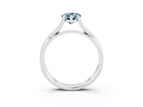White gold Pear Cut Aquamarine Solitaire Twist Band Prong Setting Ring_39