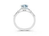White gold Pear Cut Aquamarine Solitaire with Side Baguettes and Channel Set Band_3