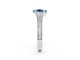 White gold Pear Cut Aquamarine Split Shank Engagement Ring with Pavé Band_2