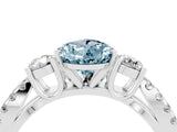 White gold Pear Cut Aquamarine Three-Stone Ring with Pavé Split Shank and Four-Prong Setting_16