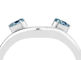 White gold Pear Cut Aquamarine Two-Stone Open Band Ring with Prong Setting_10