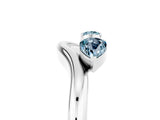 White gold Pear Cut Aquamarine Two-Stone Open Band Ring with Prong Setting_11