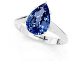 White gold Pear Cut Blue Sapphire Solitaire Engagement Ring with Cathedral Setting and Four-Prong Mount_31