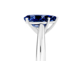 White gold Pear Cut Blue Sapphire Solitaire Engagement Ring with Cathedral Setting and Four-Prong Mount_35