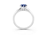 White gold Pear Cut Blue Sapphire Solitaire Engagement Ring with Classic Band and Four-Prong Setting_15