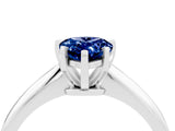 White gold Pear Cut Blue Sapphire Solitaire Engagement Ring with Classic Band and Four-Prong Setting_16