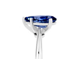 White gold Pear Cut Blue Sapphire Solitaire Engagement Ring with Classic Band and Four-Prong Setting_17