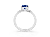 White gold Pear Cut Blue Sapphire Solitaire Engagement Ring with Classic Band and Four-Prong Setting_27