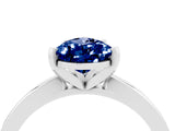 White gold Pear Cut Blue Sapphire Solitaire Engagement Ring with Classic Band and Four-Prong Setting_28