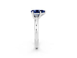 White gold Pear Cut Blue Sapphire Solitaire Engagement Ring with Round Band and Four-Prong Setting_26