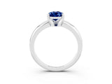 White gold Pear Cut Blue Sapphire Solitaire Engagement Ring with Round Band and Four-Prong Setting_27
