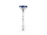 White gold Pear Cut Blue Sapphire Solitaire Ring with Thin Band and Prong Setting_38