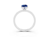 White gold Pear Cut Blue Sapphire Solitaire Ring with Thin Band and Prong Setting_39