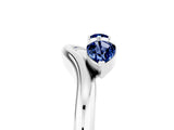 White gold Pear Cut Blue Sapphire Two-Stone Open Band Ring with Prong Setting_11