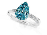 White gold Pear Cut Blue Topaz Engagement Ring with Side Stone Accents and Four-Prong Setting_73