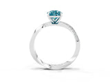 White gold Pear Cut Blue Topaz Engagement Ring with Side Stone Accents and Four-Prong Setting_75