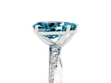 White gold Pear Cut Blue Topaz Engagement Ring with Side Stone Accents and Four-Prong Setting_77